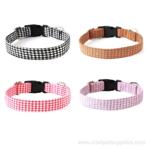 Eco Friendly Sanding Plaid Luxury Pet Cat Collars